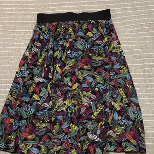 LuLaRoe Multicolor Leaf Print A-Line Skirt